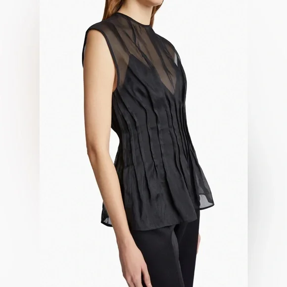 Khaite Westin Organza Top, 6, Black - Picture 3 of 17
